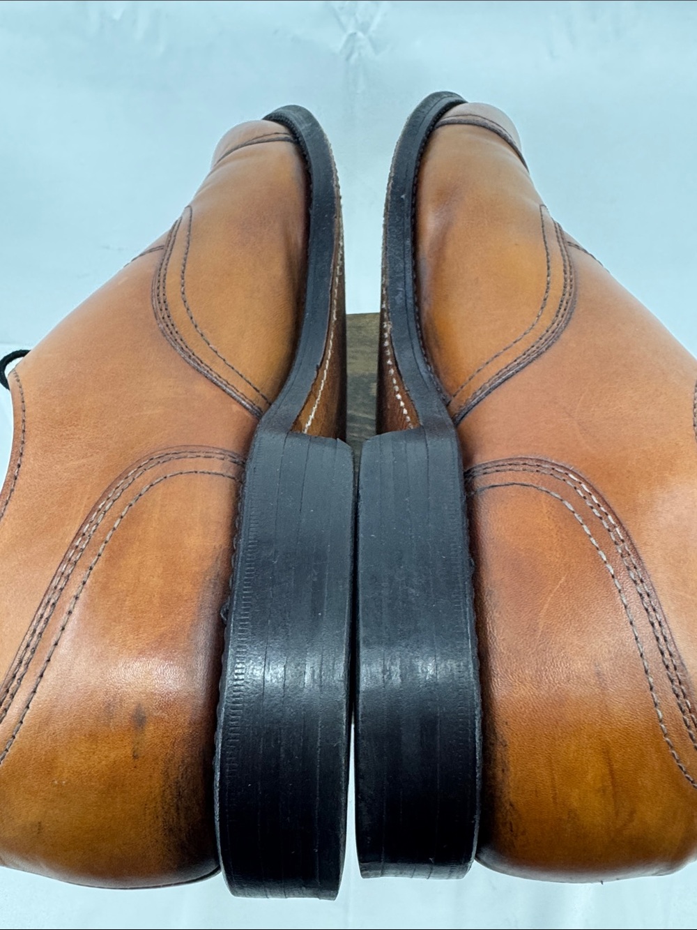 Allen Edmonds Mens Brookwood Leather Cap Toe Dress Shoes in Cognac, sz 11 - Picture 8 of 15